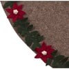 Christmas Tree Skirt, Poinsettia Border on Grey - Tree Skirts - 4