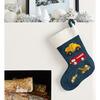 Christmas Stocking in Hand Felted Wool, Trucks on Navy - Stockings - 2