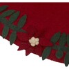 Handmade Christmas Tree Skirt in Felt - Poinsettia Border on Red - 60" - Tree Skirts - 3