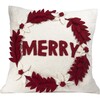 Merry Wreath Pillow, Cream - Accents - 1 - thumbnail