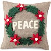 Wool Christmas Pillow, Peace on Grey - Accents - 1 - thumbnail