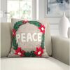Wool Christmas Pillow, Peace on Grey - Accents - 2 - thumbnail