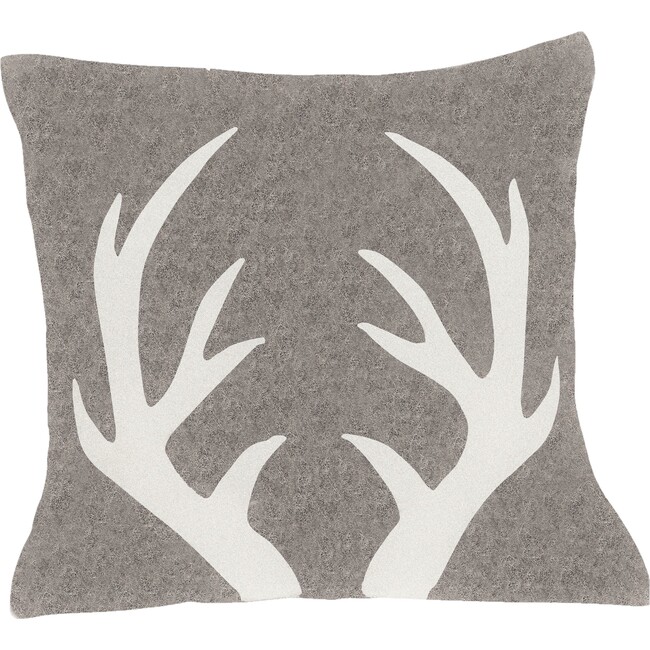 Antlers Pillow, Grey