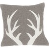 Antlers Pillow, Grey - Accents - 1 - thumbnail