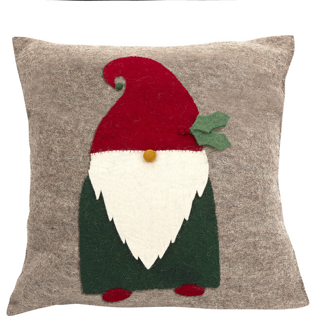 Gnome with Red Hat Pillow, Grey - Accents - 1