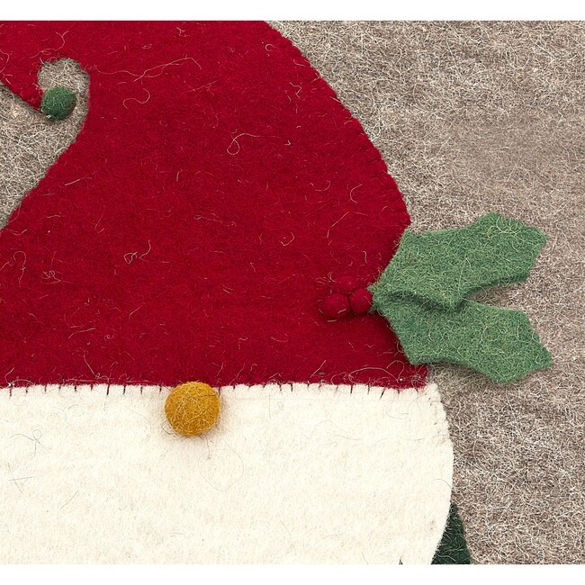 Gnome with Red Hat Pillow, Grey