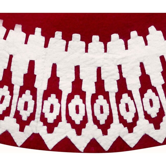 Christmas Tree Skirt, Red Scandinavian - Tree Skirts - 3