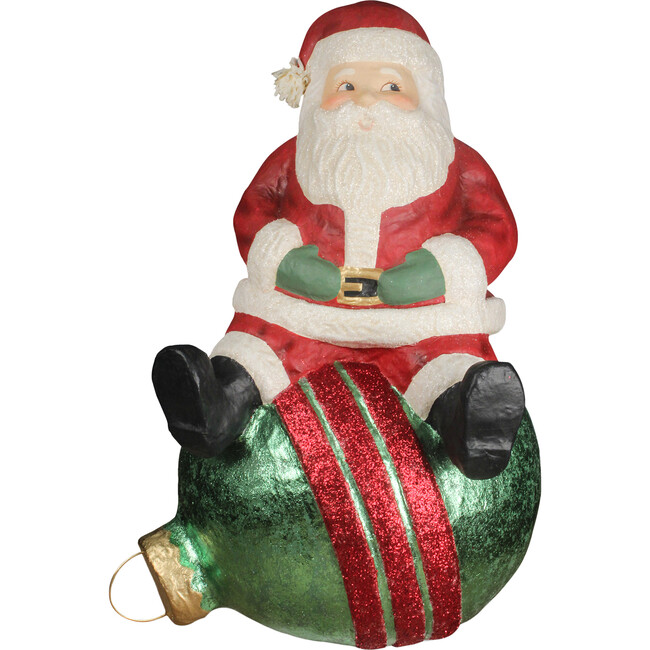 Jolly Santa on Bauble Paper Mache - Accents - 1