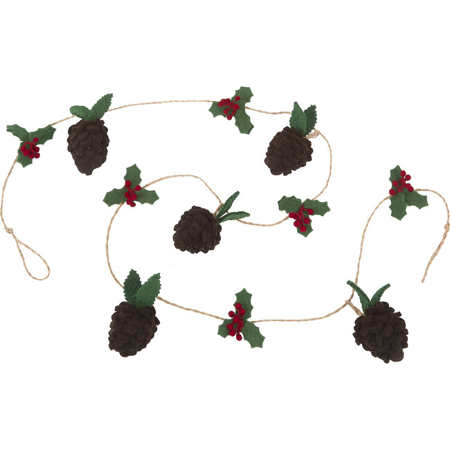 Pinecones and Holly Berries Garland