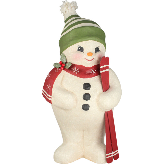 Snowman With Skis Paper Mache - Accents - 1