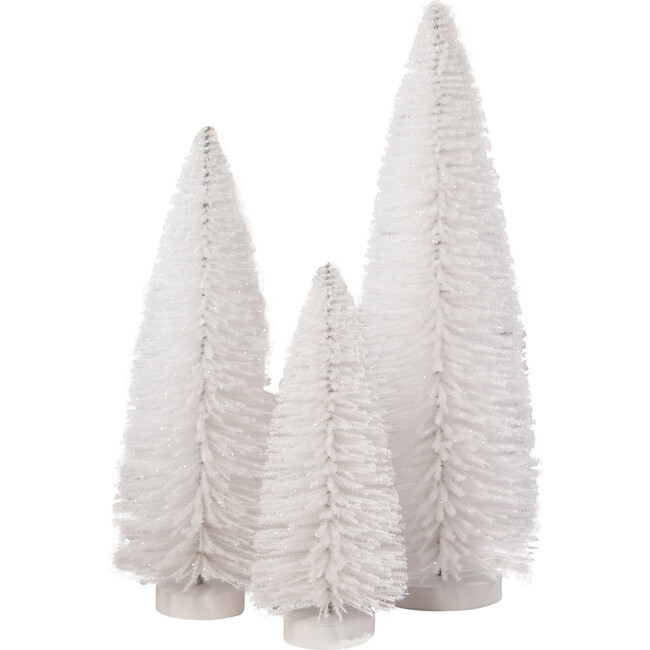 Winter White Flocked Trees, Set of 3