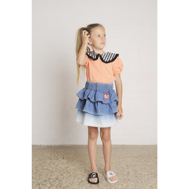 Star High Rise Smock Skirt, Bleach Blue - Skirts - 2