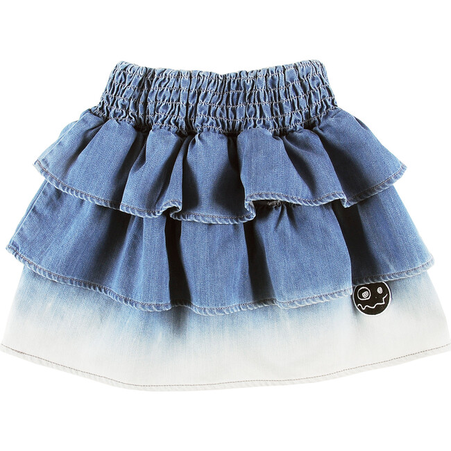 Star High Rise Smock Skirt, Bleach Blue - Skirts - 3