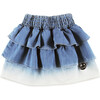 Star High Rise Smock Skirt, Bleach Blue - Skirts - 3