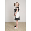 Balloon Ruffle Dress, Black and Ecru Neppy - Dresses - 2 - thumbnail