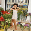 Lauren Jersey Romper, White Ditsy Flower - Rompers - 5