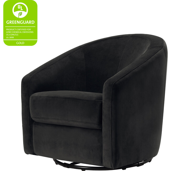 Madison Swivel Glider, Black Velvet - Nursery Chairs - 5