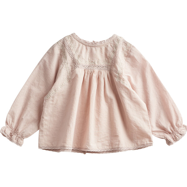Lace & Embroidery Blouse, Beige - Belle Enfant Tops | Maisonette