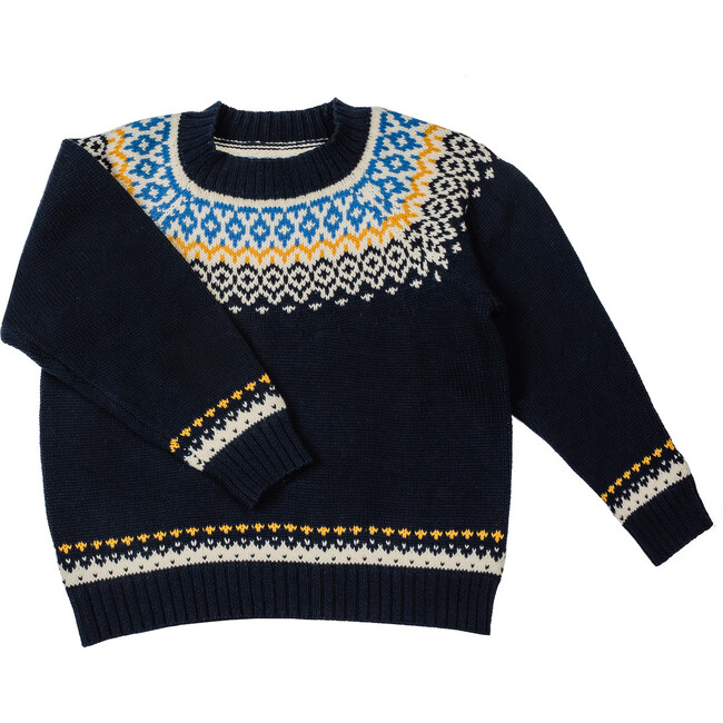 Anderson Fairisle Sweater, Navy Multi - Sweaters - 1