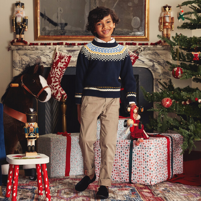 Anderson Fairisle Sweater, Navy Multi - Sweaters - 3