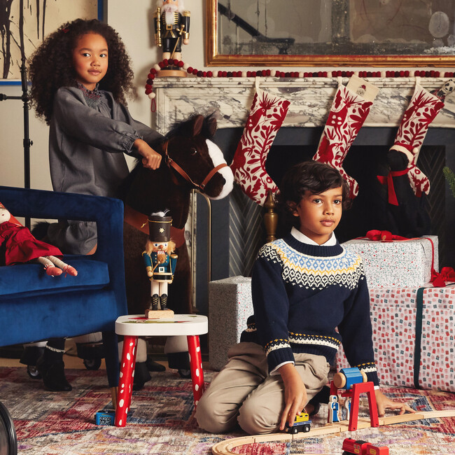 Anderson Fairisle Sweater, Navy Multi - Sweaters - 5