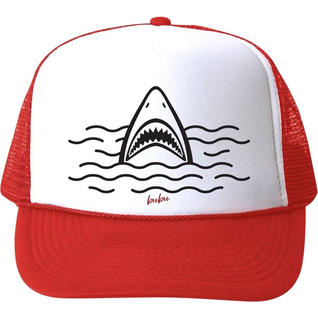Shark Hat, Red - Hats - 1