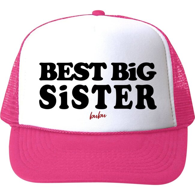 Best Big Sister Hat, Hot Pink - Hats - 1