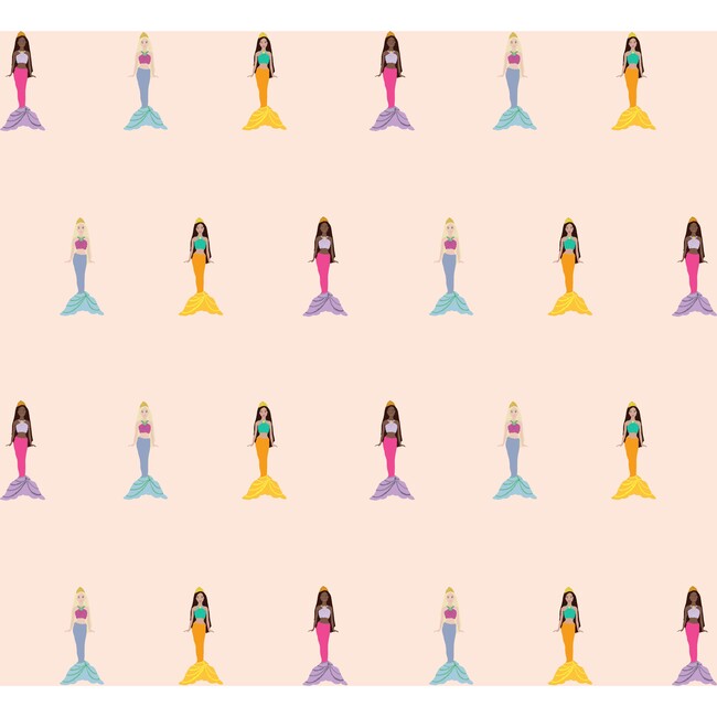 Barbie Mermaids Traditional Wallpaper, Peach - Wallpaper - 1