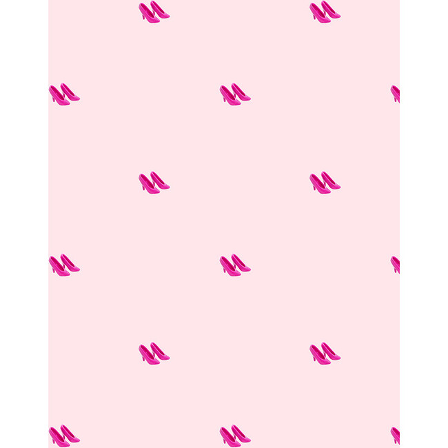 Barbie's Pink Pumps Traditional Wallpaper, Light Pink