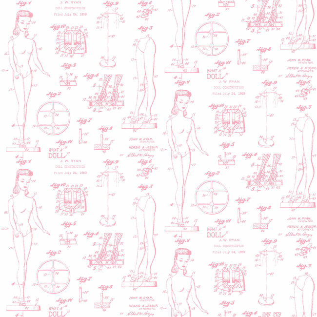 Barbie Blueprint Traditional Wallpaper, Ballet Slipper