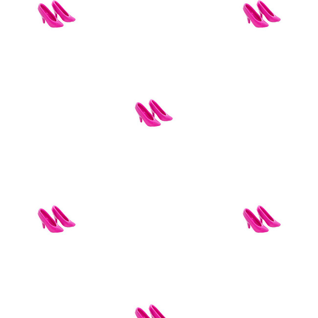 Barbie's Pink Pumps Traditional Wallpaper, White - Wallpaper - 3