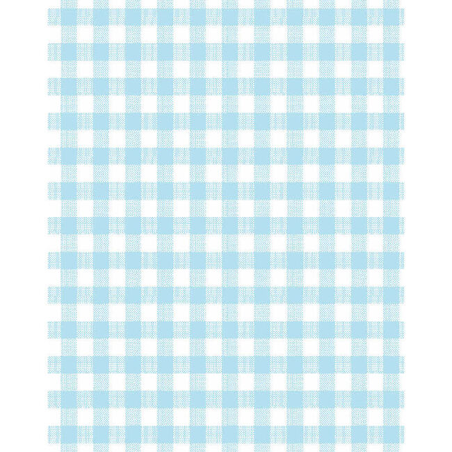 Barbie Gingham Removable Wallpaper, Baby Blue