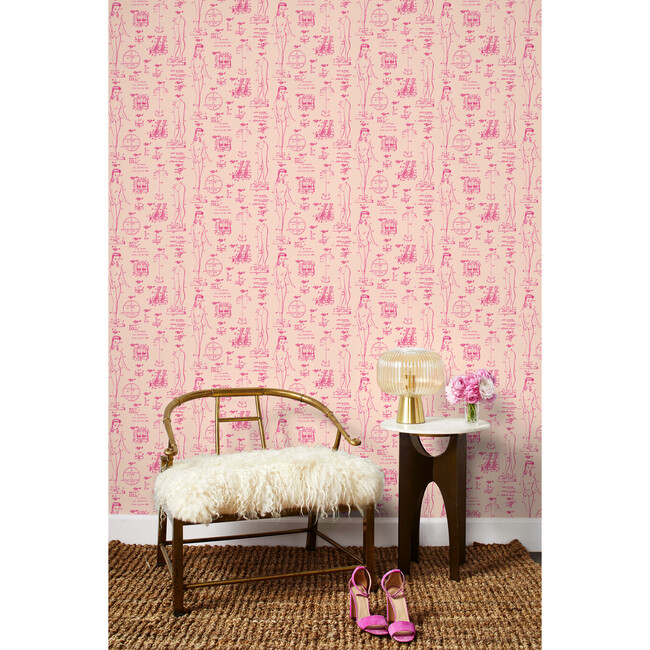Barbie Blueprint Traditional Wallpaper, Peach - Wallpaper - 2