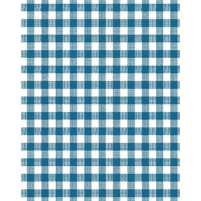 Barbie Gingham Removable Wallpaper, Cadet Blue