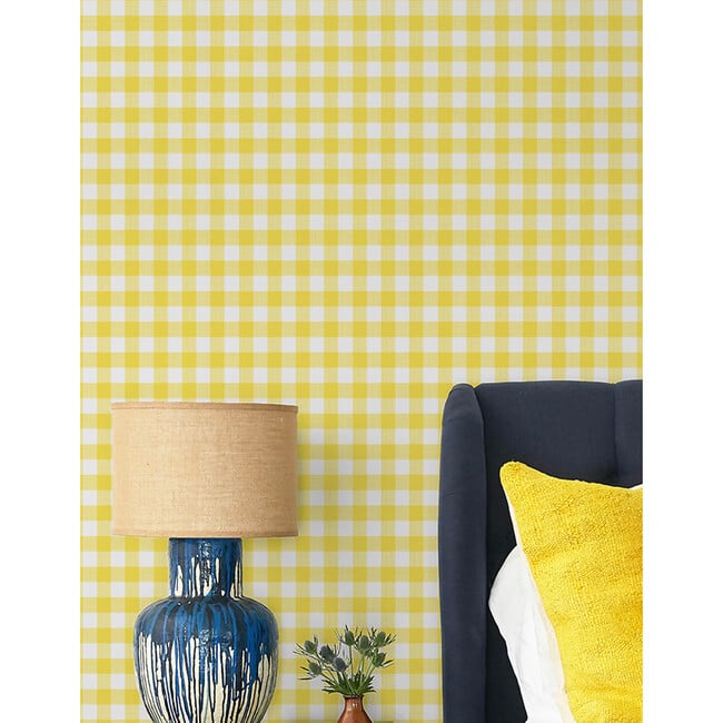 Barbie Gingham Traditional Wallpaper, Daffodil - Wallpaper - 3