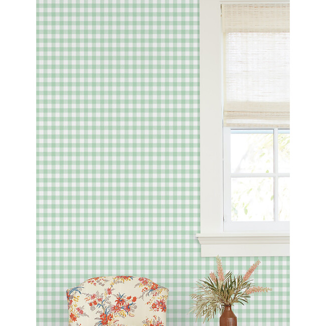 Barbie Gingham Removable Wallpaper, Aventurine - Wallpaper - 2