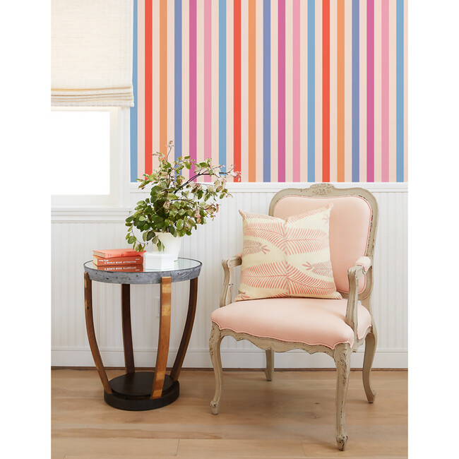 Barbie Bend & Snap Stripe Removable Wallpaper, Peach - Wallpaper - 2