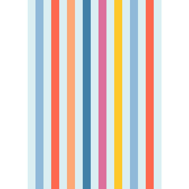 Barbie Bend & Snap Stripe Removable Wallpaper, Pale Blue