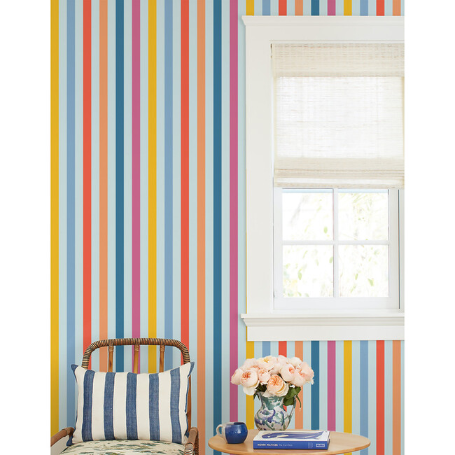 Barbie Bend & Snap Stripe Removable Wallpaper, Pale Blue - Wallpaper - 2