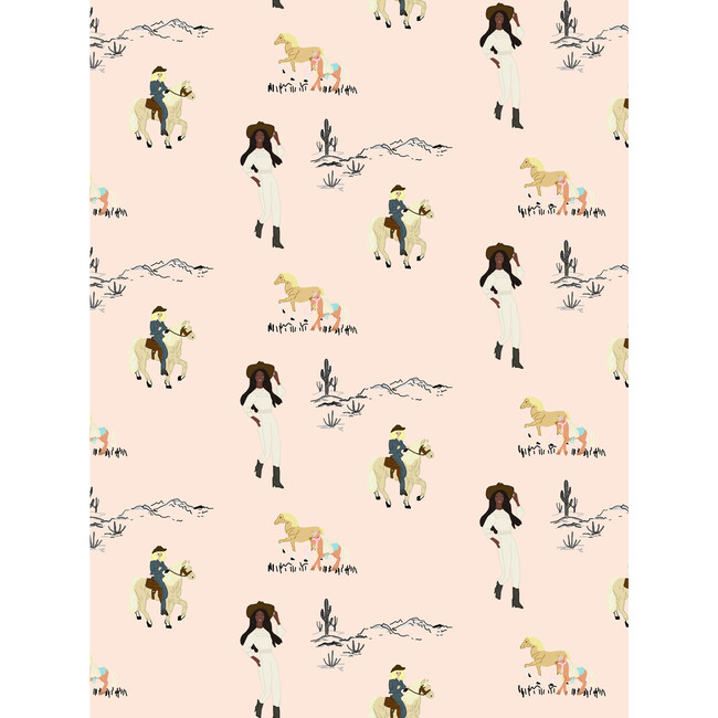 Barbie On The Ranch Removable Wallpaper, Peach