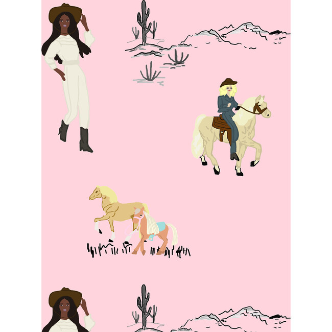 Barbie On The Ranch Traditional Wallpaper, Pink - Wallpaper - 3