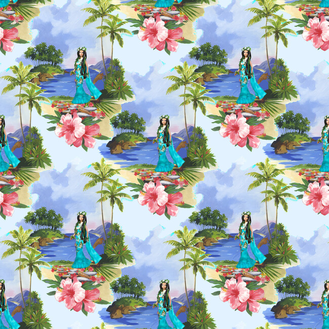 Tropical Barbie Traditional Wallpaper, Tropical Princess