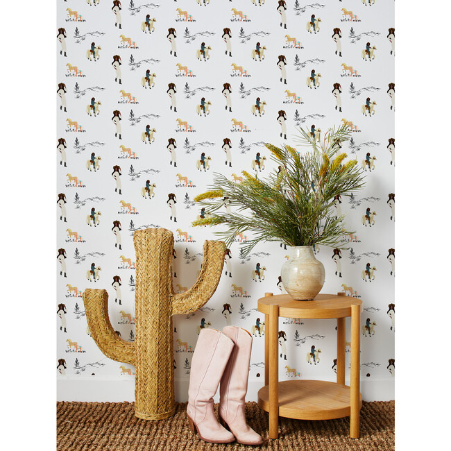 Barbie Christie On The Ranch Traditional Wallpaper, White - Wallpaper - 2