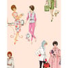 1960s Barbie Traditional Wallpaper, Peach - Wallpaper - 3