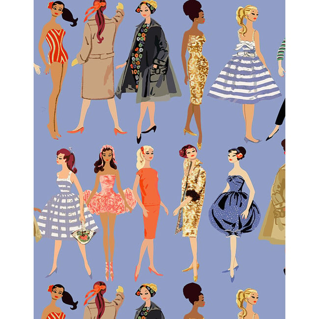 Barbie Vintage Illustration Removable Wallpaper, Violet - Wallpaper - 3