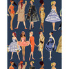 Barbie Vintage Illustration Removable Wallpaper, Navy - Wallpaper - 3