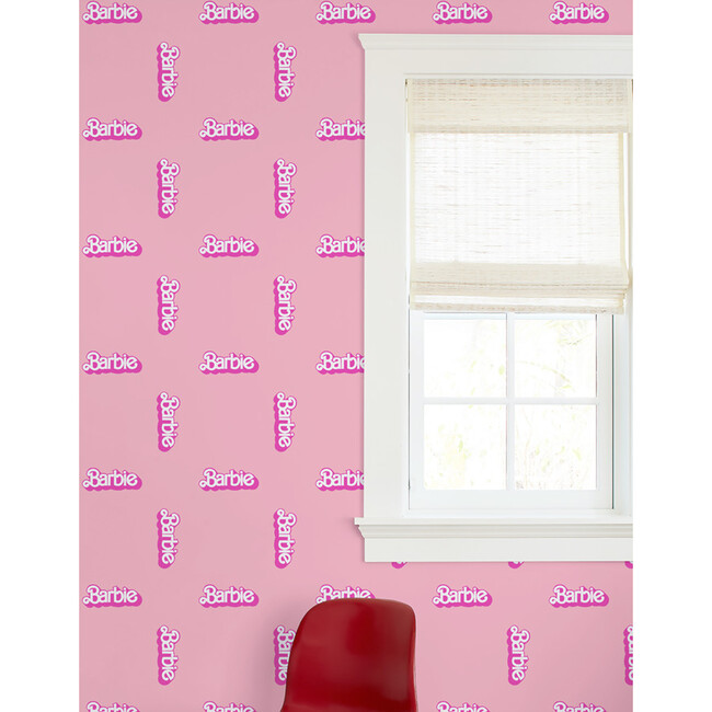 Barbie 80s Logo Traditional Wallpaper, Bubblegum - Wallpaper - 2