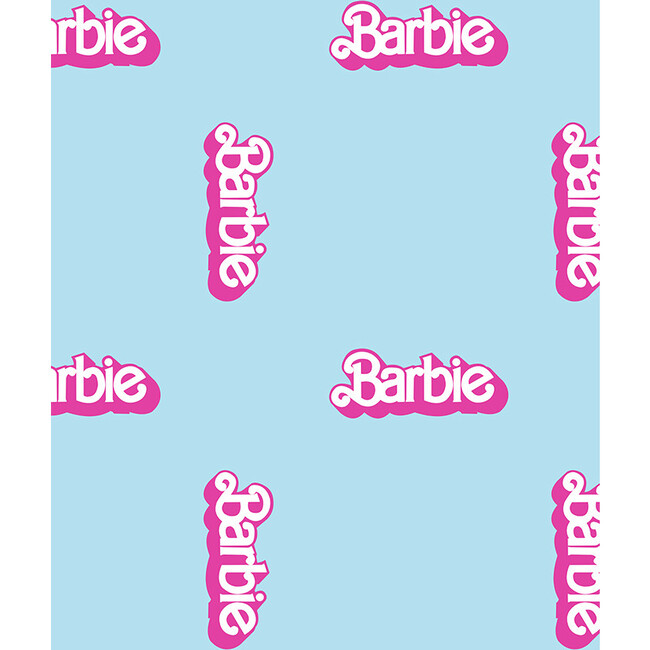 Barbie 80s Logo Traditional Wallpaper, Baby Blue