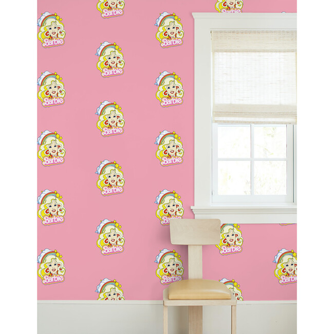 Rainbow Barbie Traditional Wallpaper, Bubblegum - Wallpaper - 2
