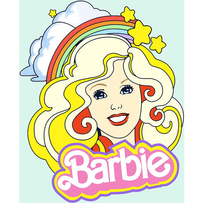 Rainbow Barbie Traditional Wallpaper, Seafoam - Wallpaper - 3